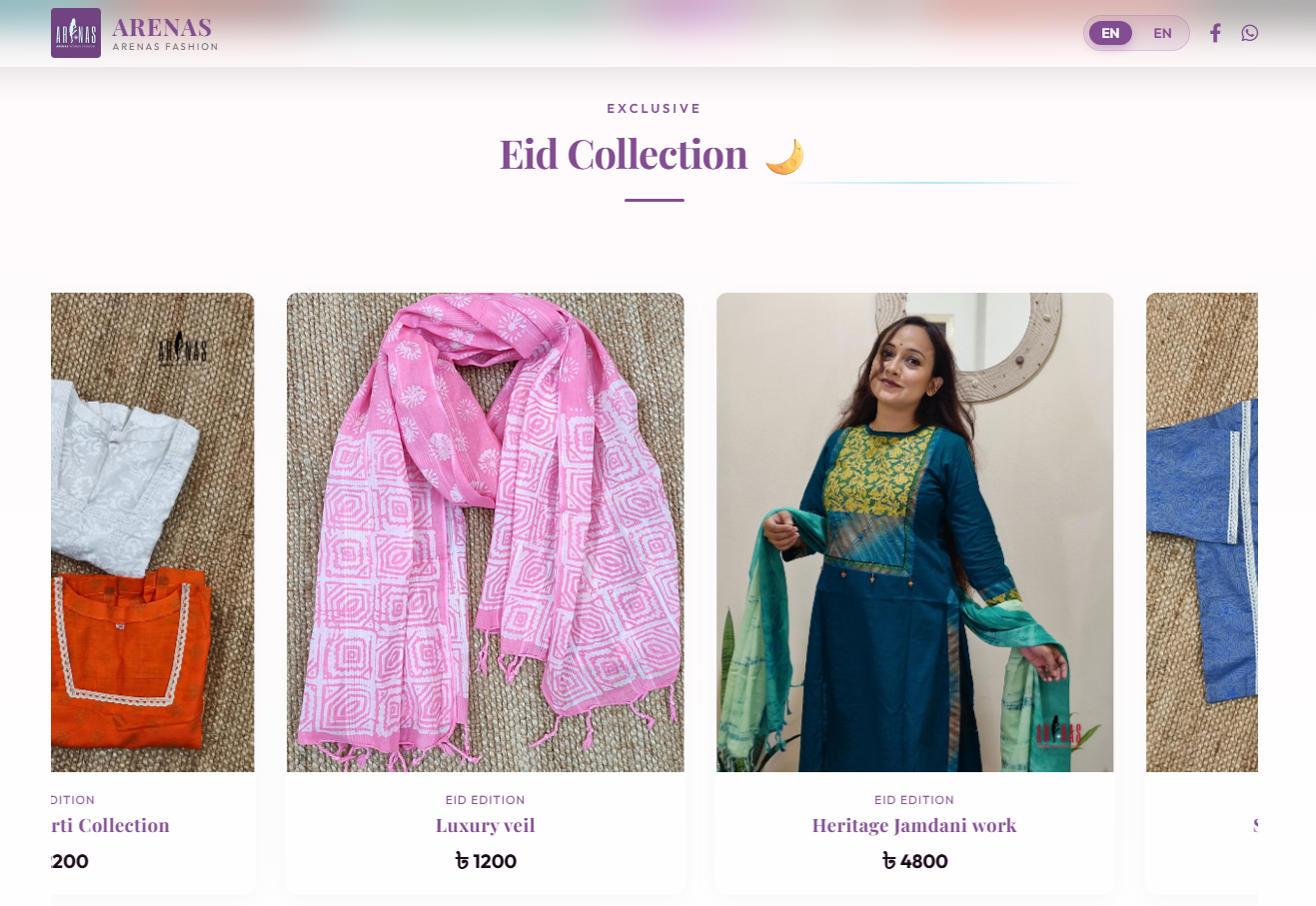 Arenas Fashion - Premium Fashion Brand Website Screenshot