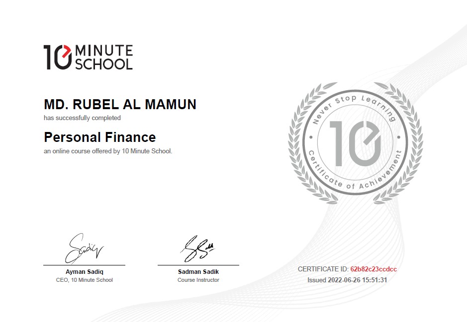 Personal Finance Certificate