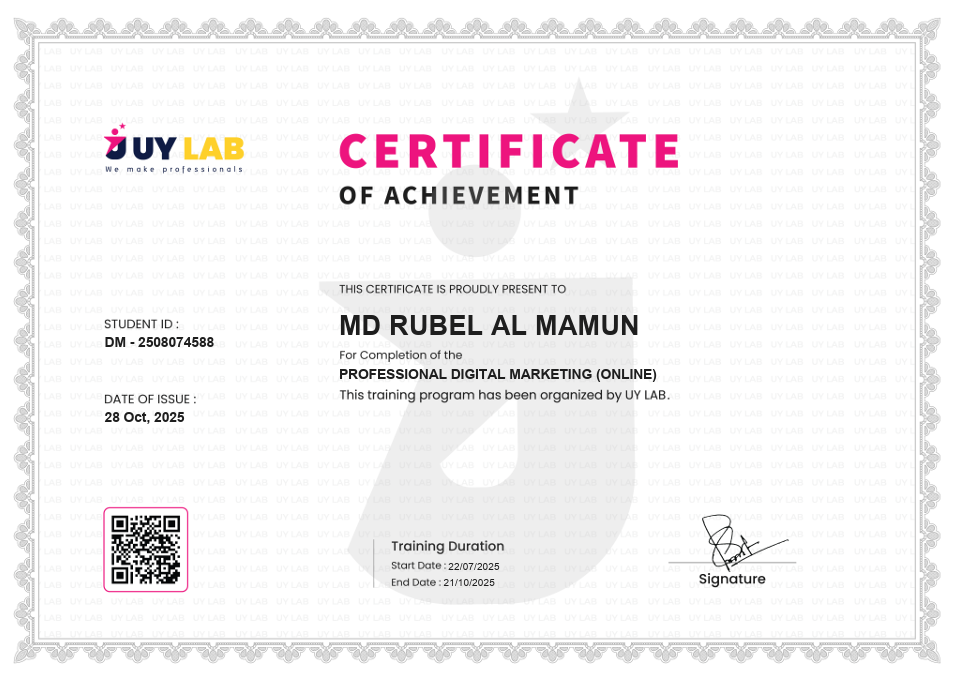 Digital Marketing Certificate UY LAB