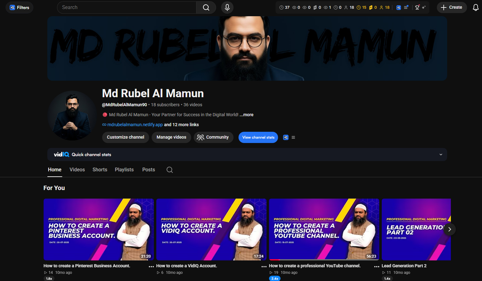Md Rubel Al Mamun YouTube Channel - Digital Marketing & Tech Content
